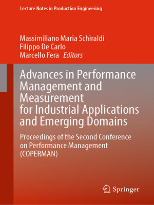 cover image of Advances in Performance Management and Measurement for Industrial Applications and Emerging Domains